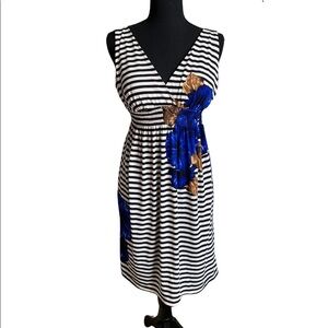 Carole Little Women’s Floral Stripes Sleeveless Dress Size 8